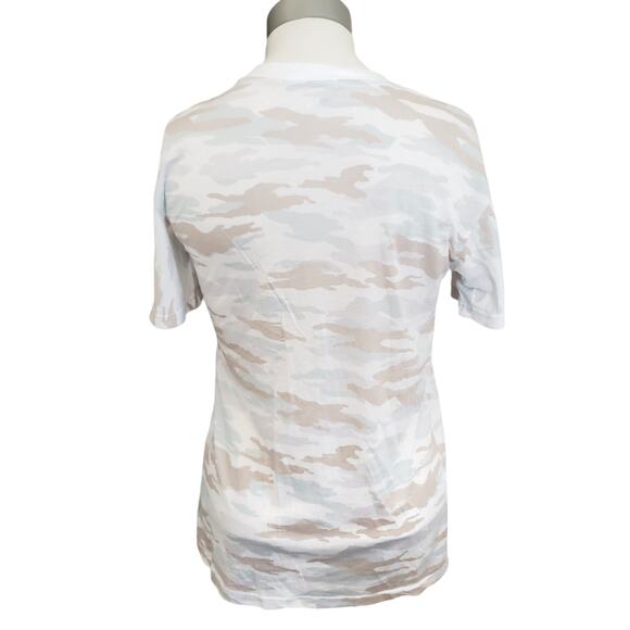 STATESIDE camo print swing tee semi sheer asymmetrical cotton tshirt Size XS NEW - Picture 2 of 8